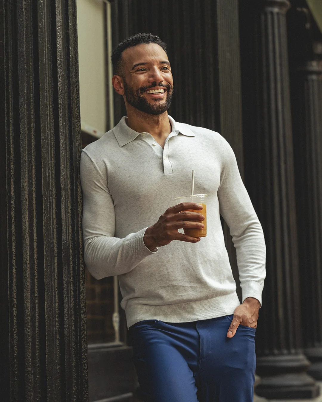 Harbor Stretch Long Sleeve Sweater Polo
