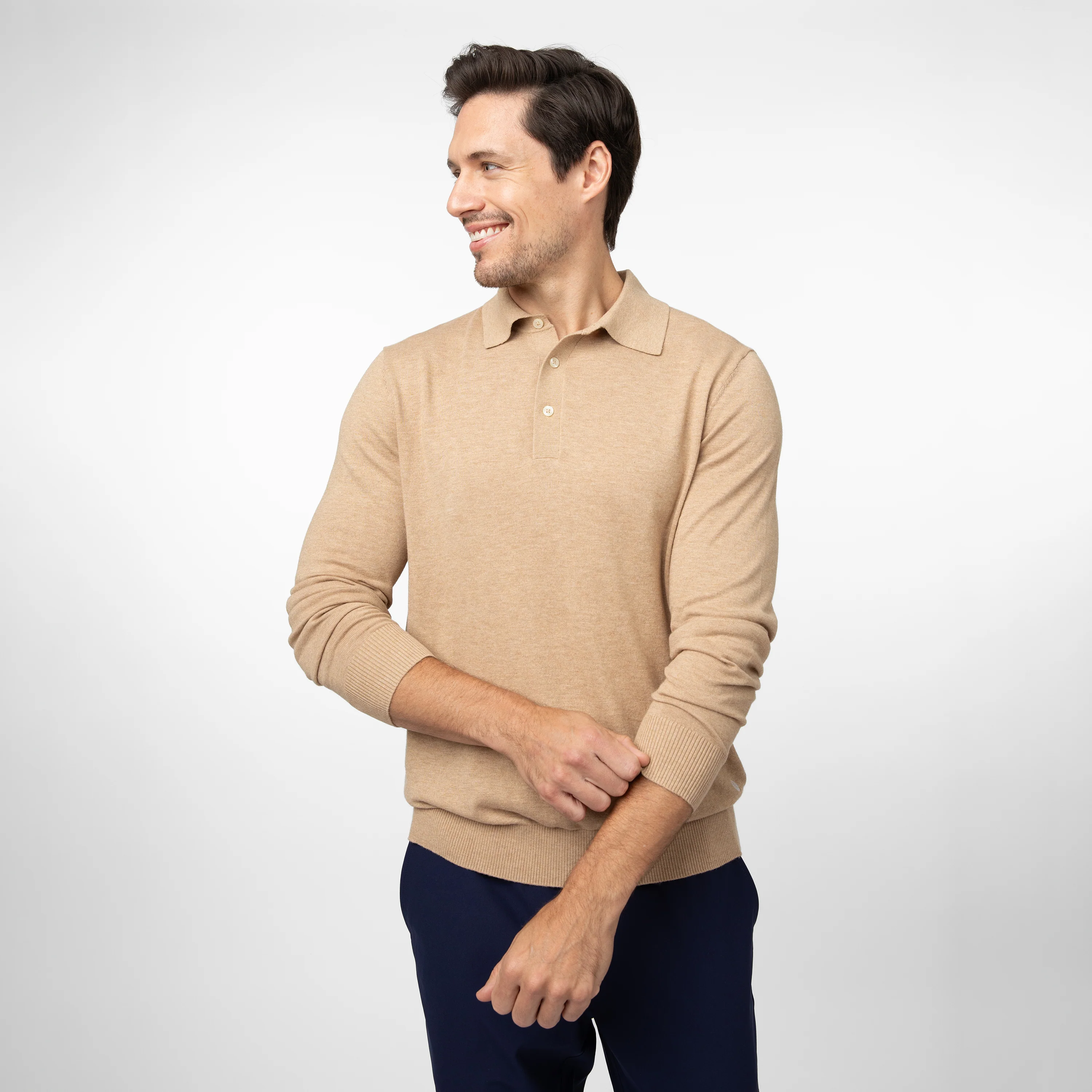 Harbor Stretch Long Sleeve Sweater Polo